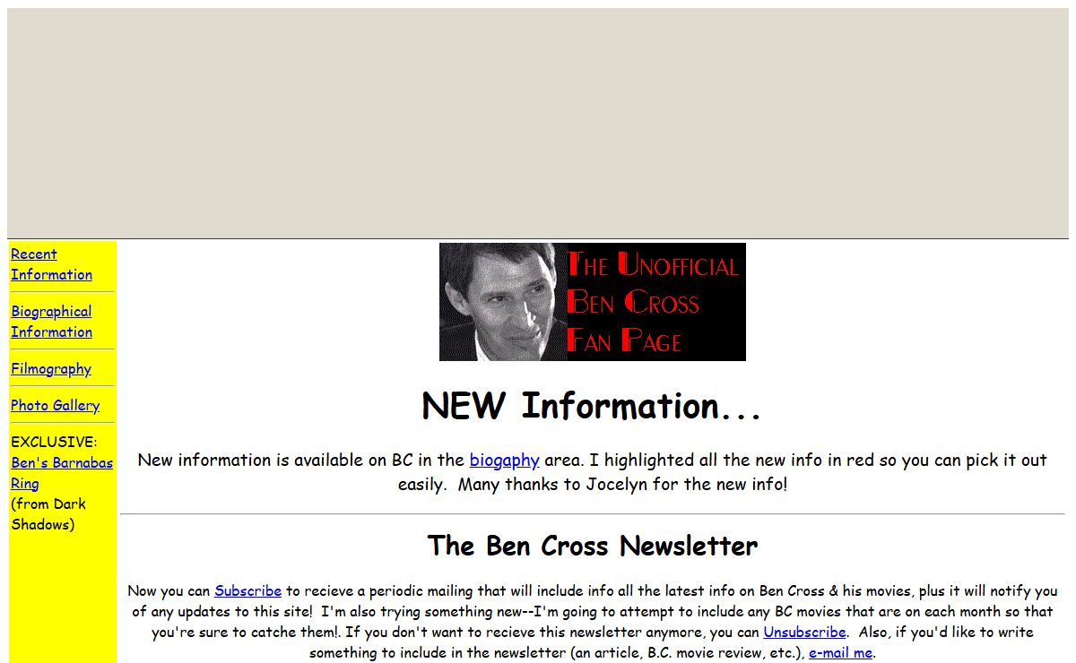 The Unofficial Ben Cross Fan Page