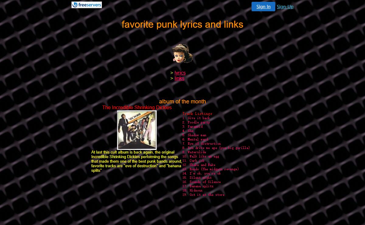 favorite punk lyrics and links