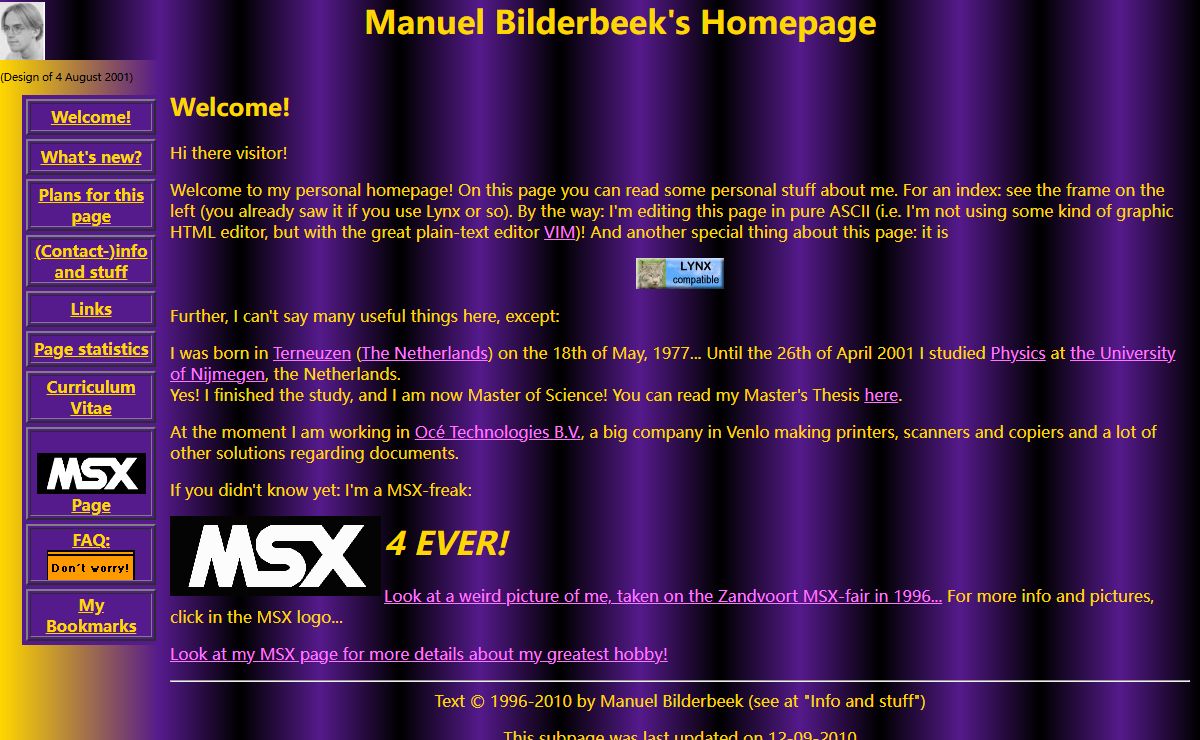 Manuel Bilderbeek's (Personal) Home Page (Main-Page)