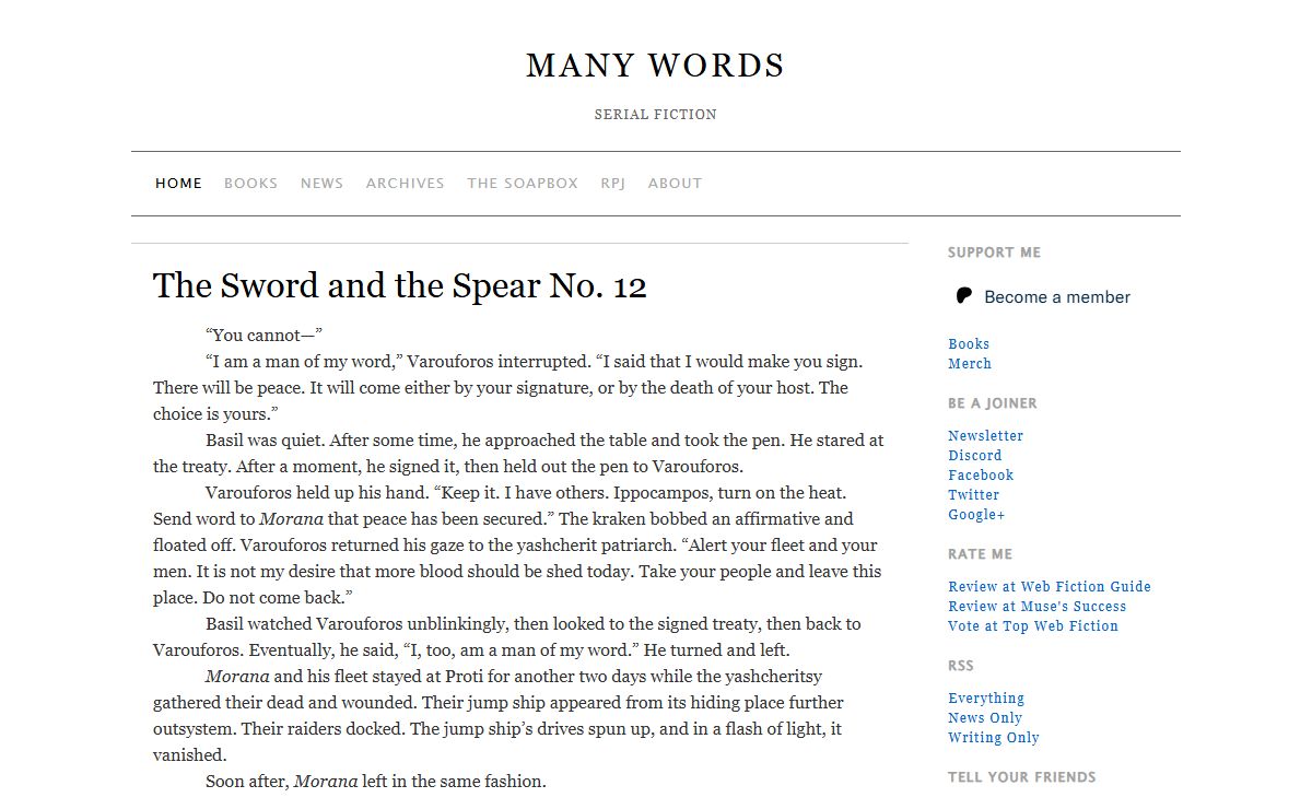 Many Words » Serial fiction