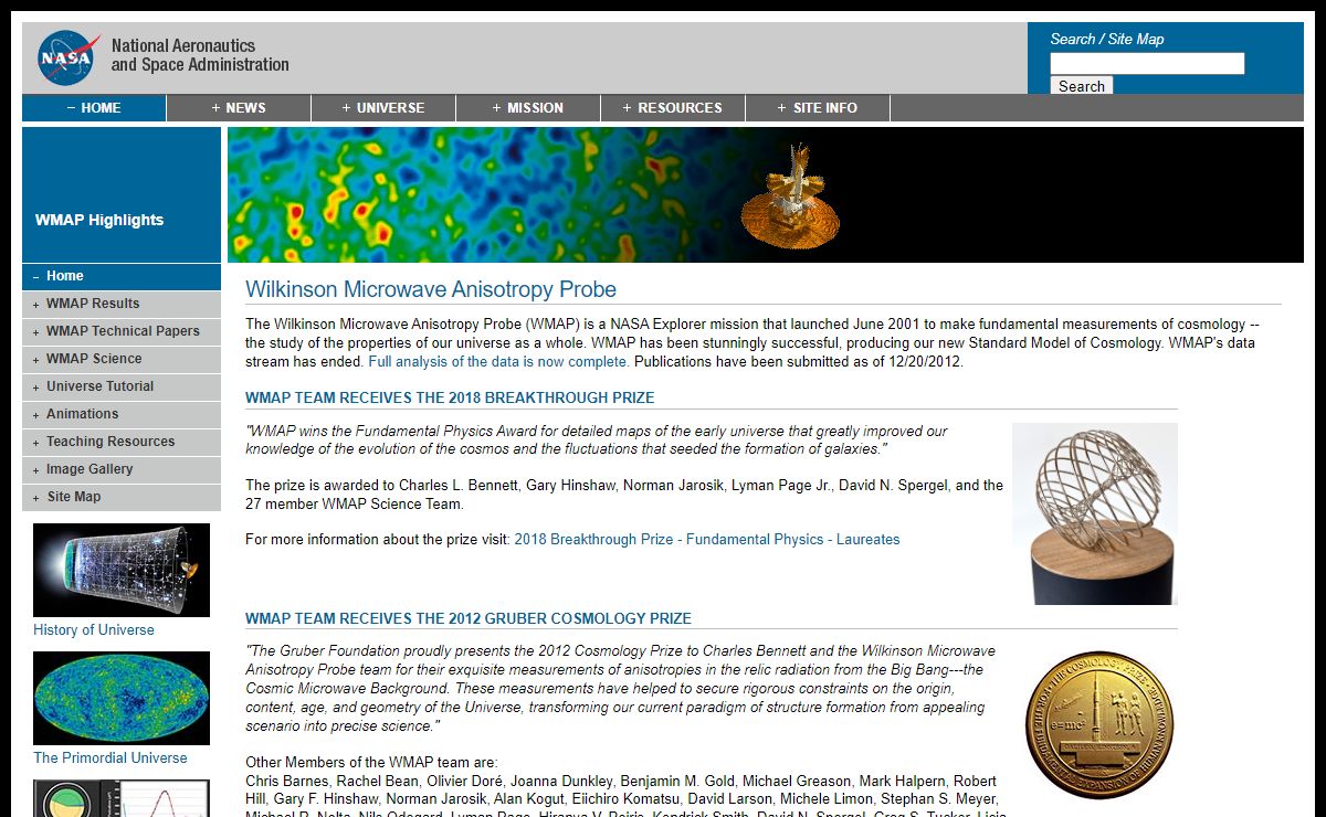 Wilkinson Microwave Anisotropy Probe (WMAP)