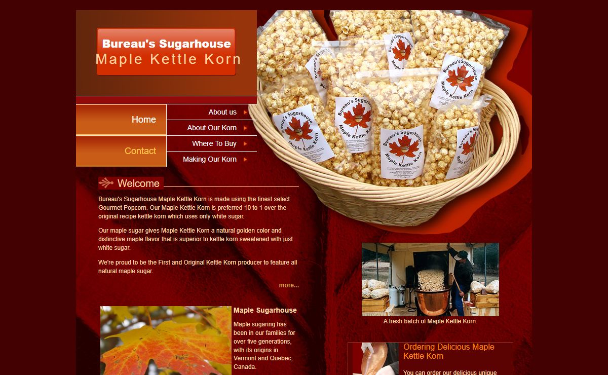 Welcome To Bureau's Sugarhouse Maple Kettle Korn