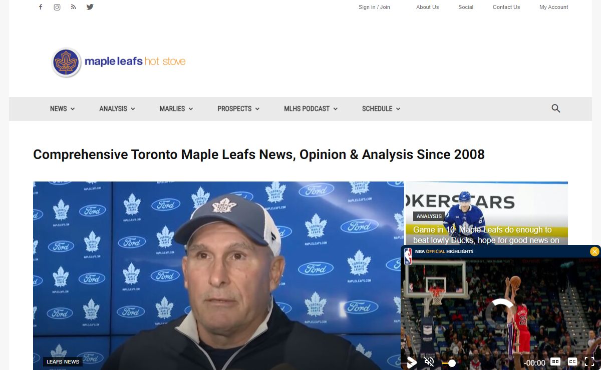 Toronto Maple Leafs News, Opinion & Analysis | MLHS