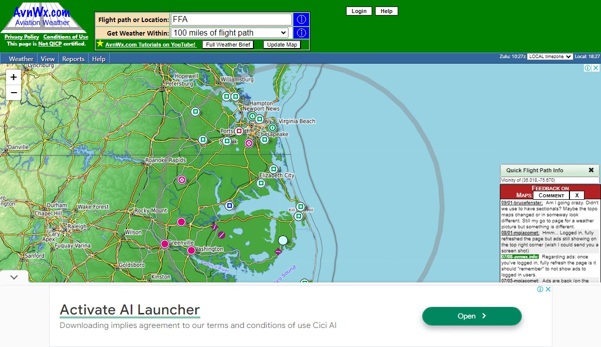AvnWx.com Aviation Weather Map