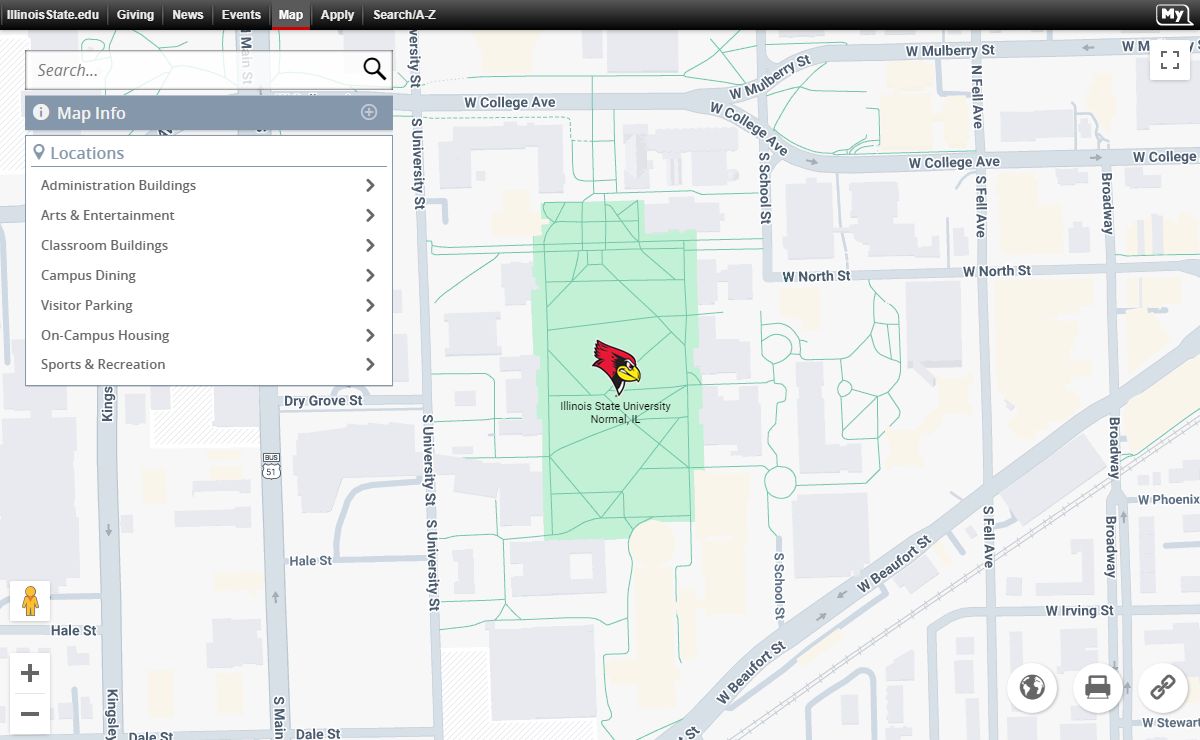 Illinois State University Campus Map