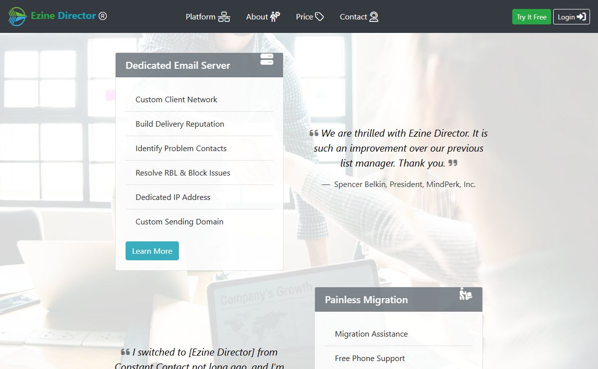 Dedicated outbound email network for email marketers & contact list managers