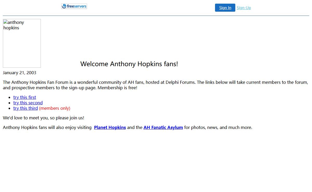 Welcome to the Anthony Hopkins Fan Forum