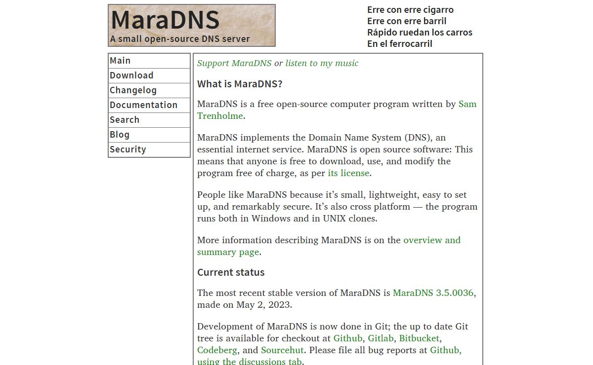 MaraDNS - a small open-source DNS server