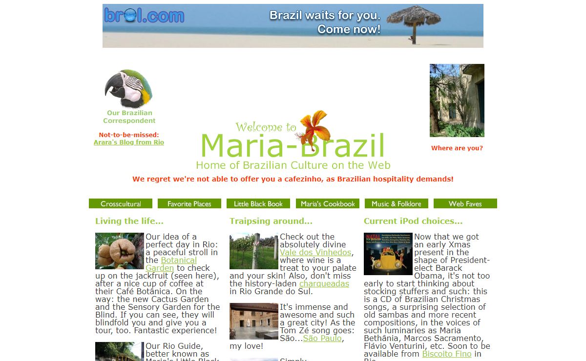 Maria-Brazil.org Home of Brazilian Culture on the Web