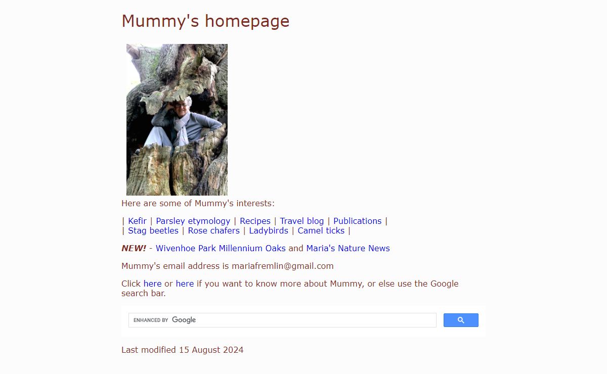 Mummy's homepage