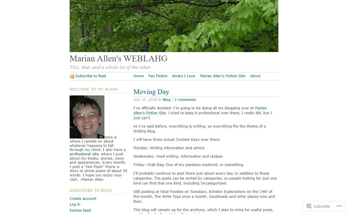 Marian Allen's WEBLAHG | This, that, and a whole lot of the other