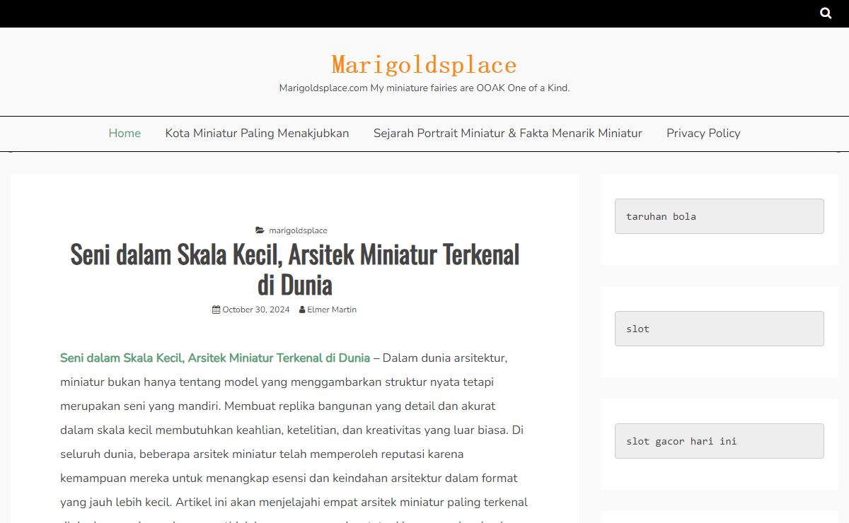 Berita Miniatur di Dunia Saat Ini - Marigoldsplace