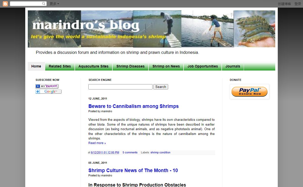 shrimp culture information | Provides a discussion forum and information on shrimp and prawn culture in Indonesia |