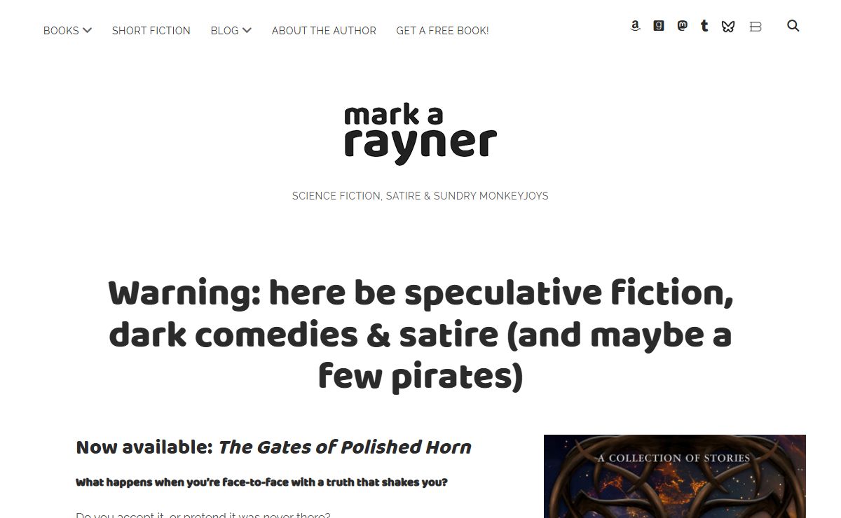 Warning: here be speculative fiction, dark comedies & satire (and maybe a few pirates) » mark a. rayner