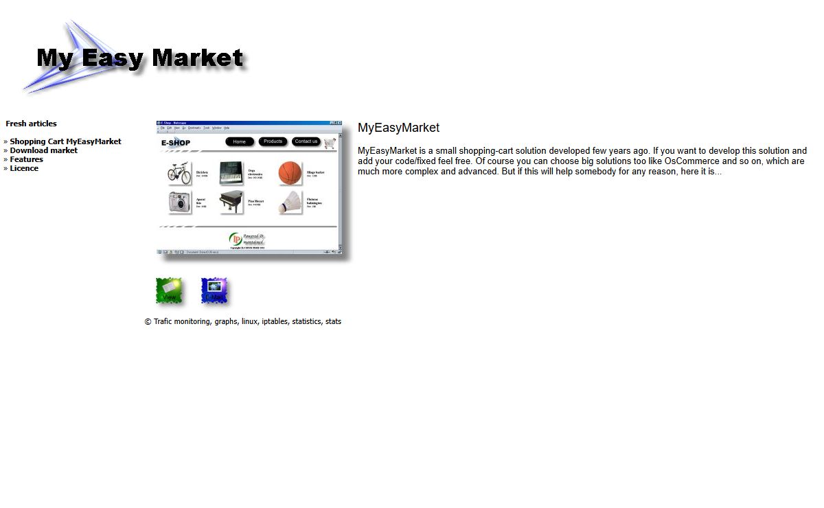 Shopping Cart MyEasyMarket, Download market - Trafic monitoring, graphs, linux, iptables, statistics, stats