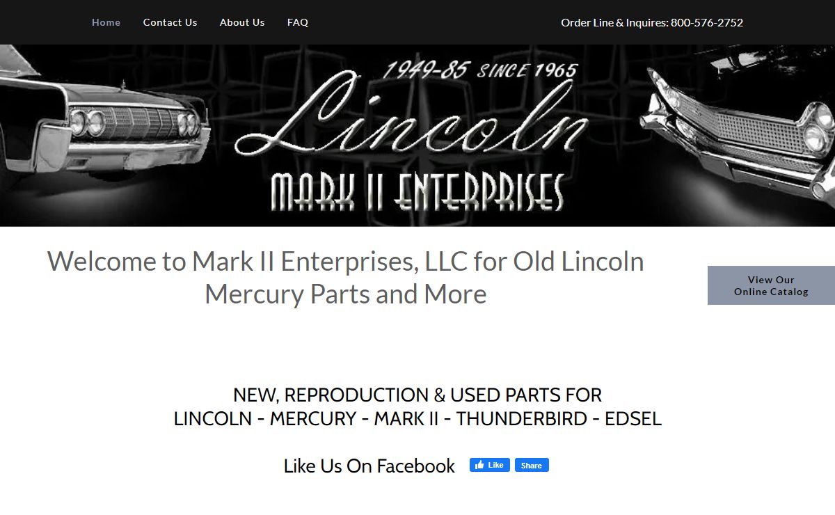 Mark II Enterprises - Old Lincoln Mercury Parts, Mark II Parts