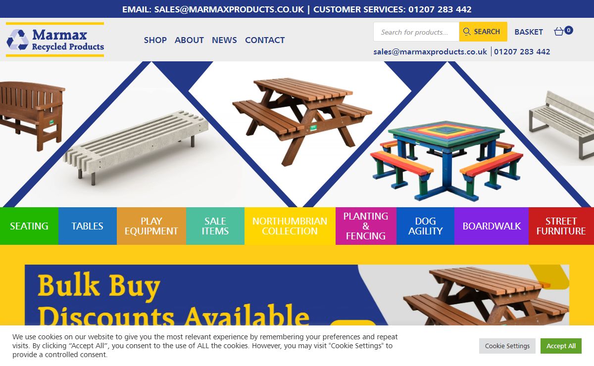 Marmax Recycled Plastic Products - Manufactured in the UK