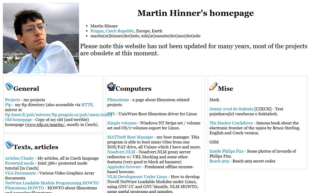 Martin Hinner's homepage