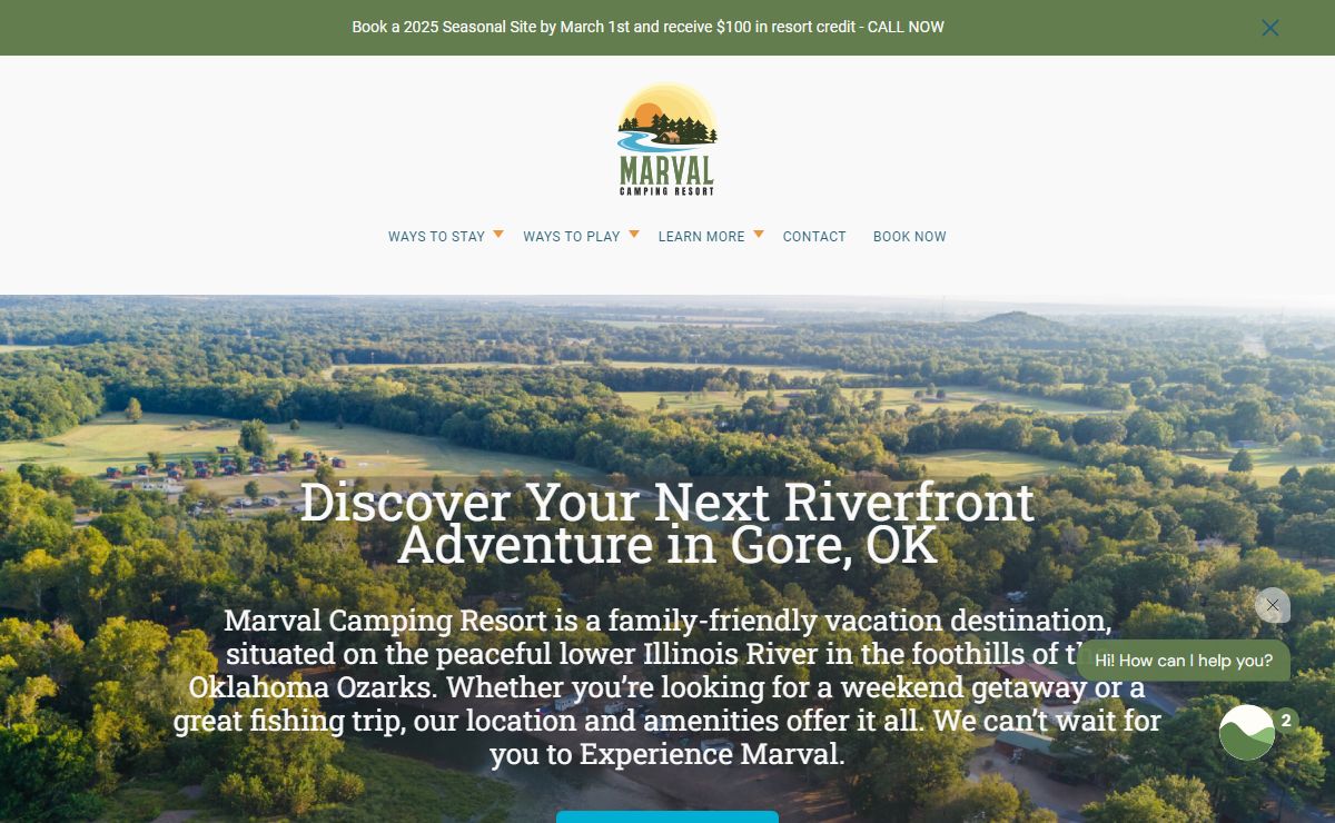 Marval RV Resort & Campground in Gore, Oklahoma : Marval Camping Resort