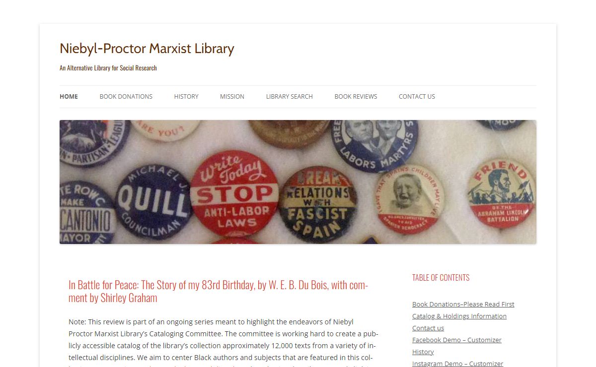 Niebyl-Proctor Marxist Library | An Alternative Library for Social Research