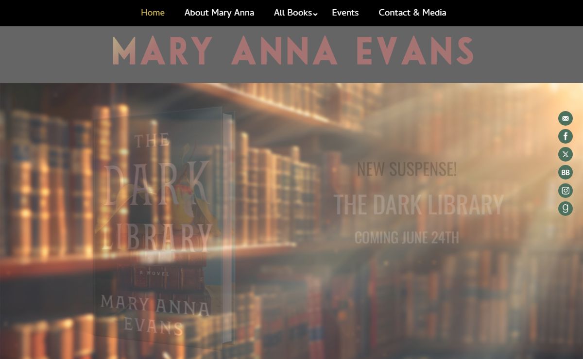 Author Mary Anna Evans