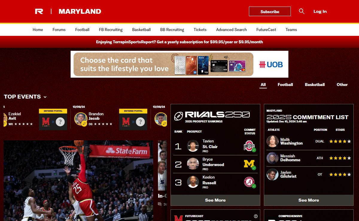 TerrapinSportsReport: Maryland Terrapins Football & Basketball Recruiting