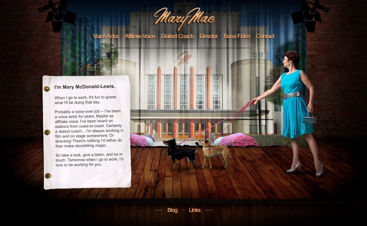 Mary McDonald-Lewis: Voice Actor. Affiliate Voice. Dialect Coach. Theatre Director.