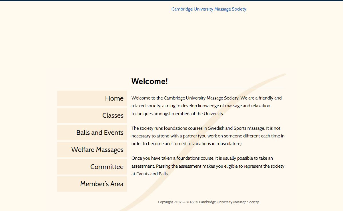Cambridge University Massage Society — Welcome!