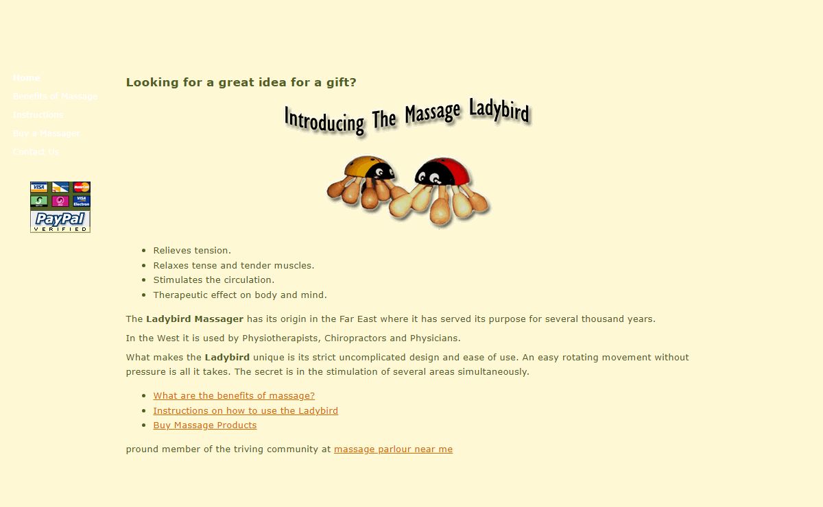 Looking for a great idea for a gift? - Massage Ladybird Web Site