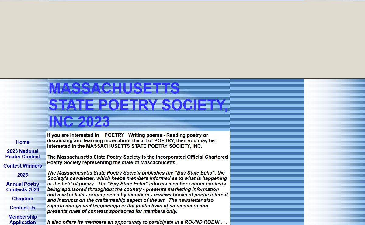 MASSACHUSETTS STATE POETRY SOCIETY, INC 2023