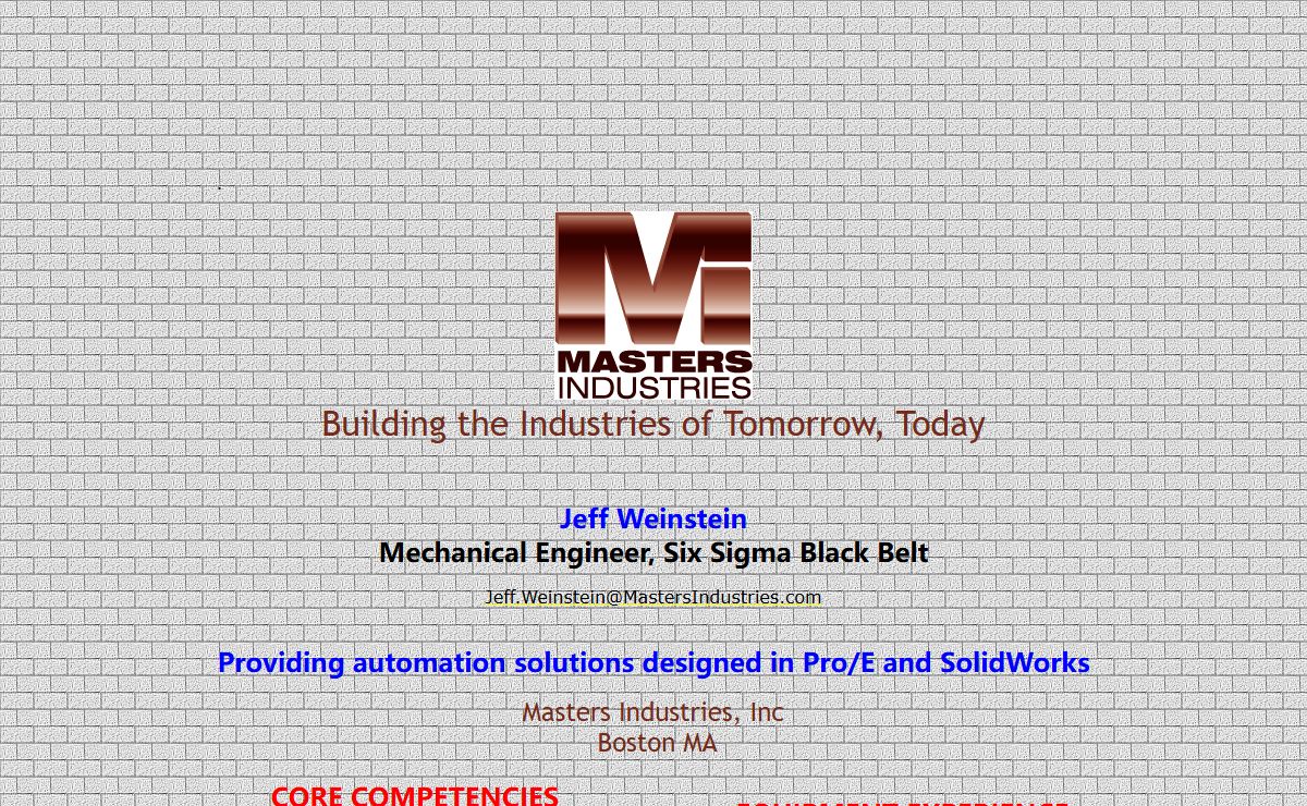 ndustries, Inc.- Building the Industries of tomorrow, Today     Masters I