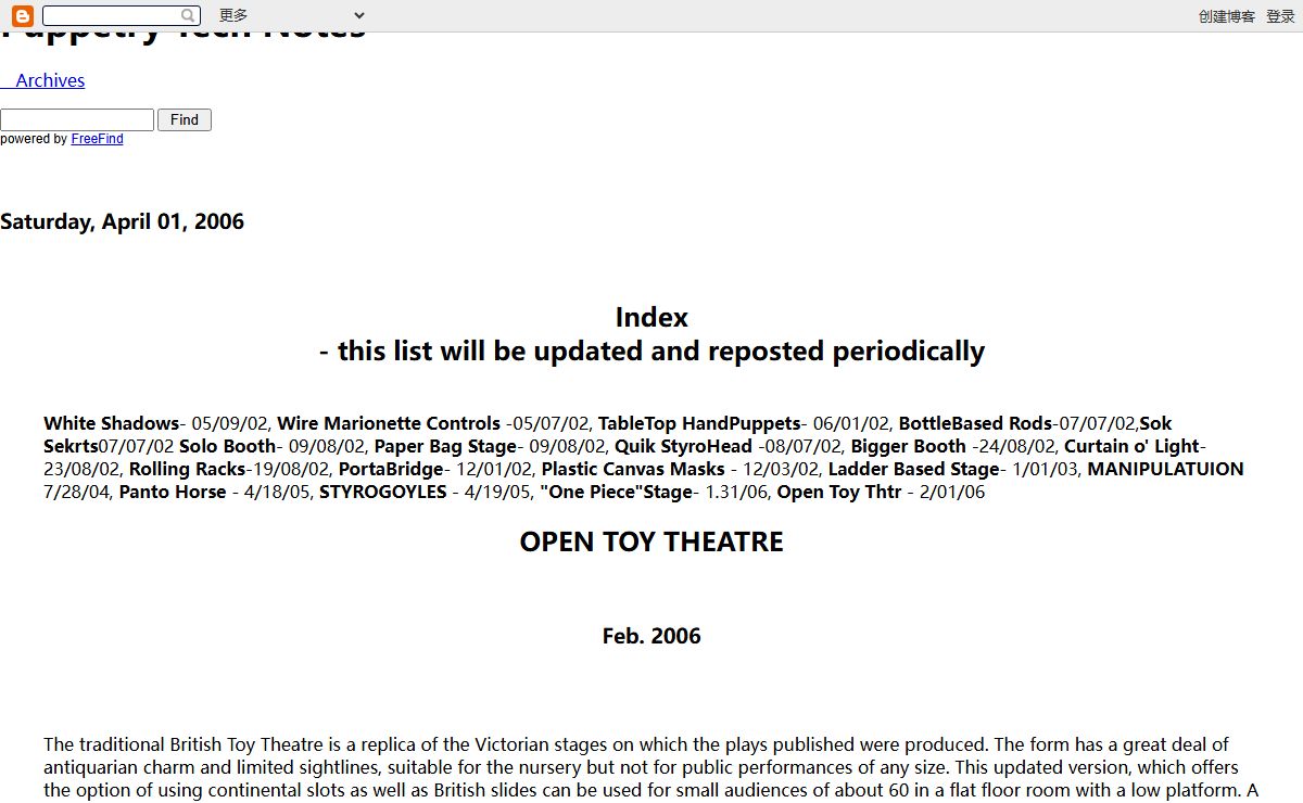 Puppetry Tech Notes