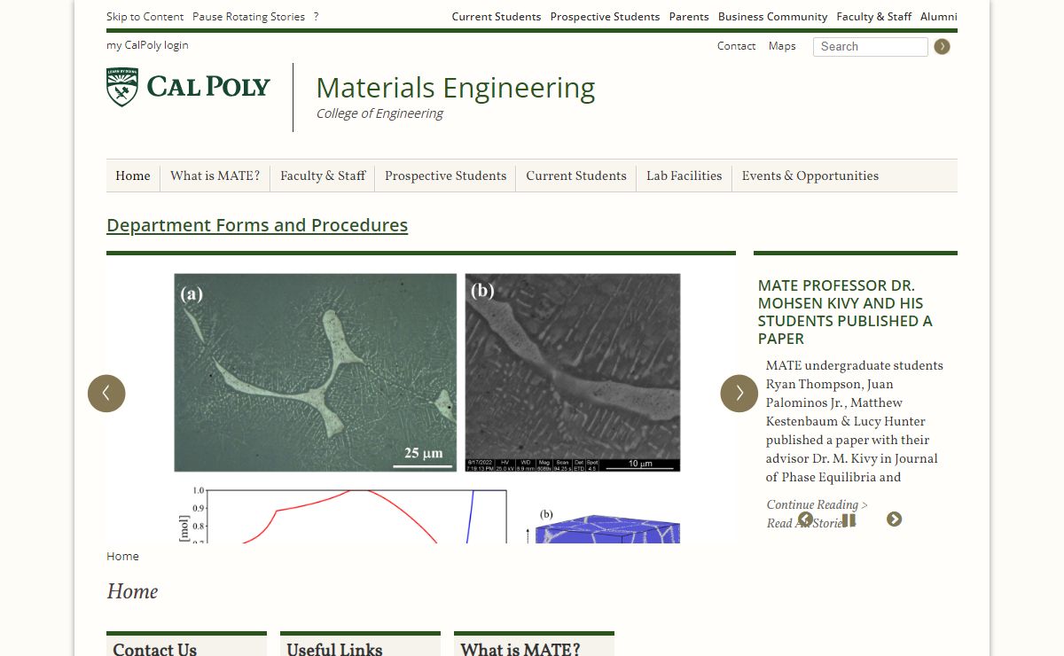 Home - Materials Engineering - Cal Poly, San Luis Obispo