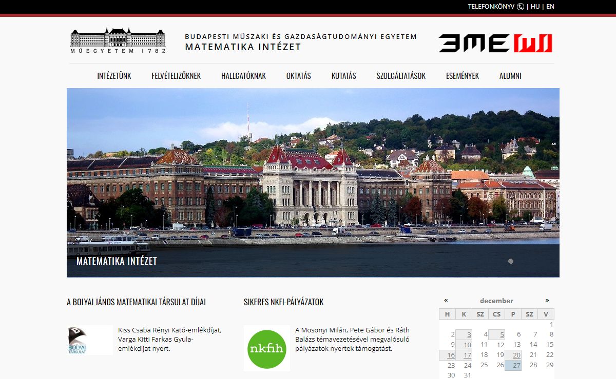 Budapesti Műszaki és Gazdaságtudományi Egyetem | <a href="http://math.bme.hu" title="MI">MATEMATIKA INTÉZET</a>