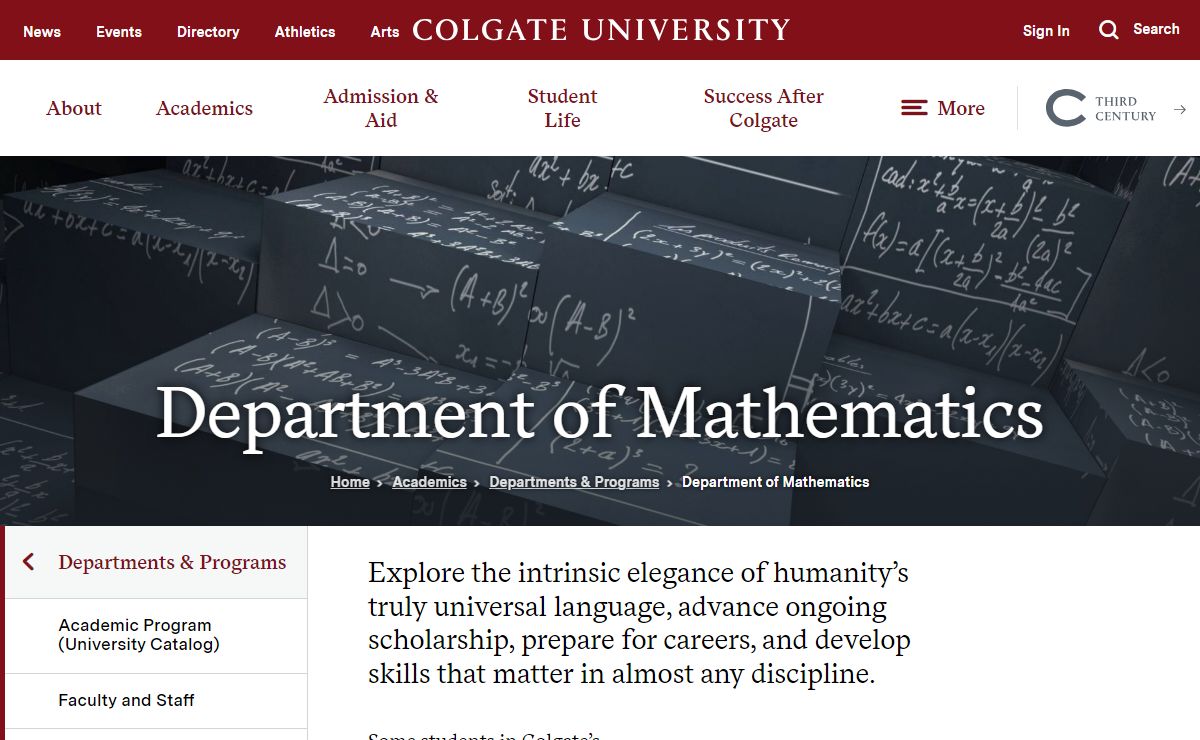 Department of Mathematics | Colgate University