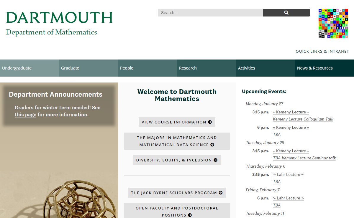 Mathematics at Dartmouth