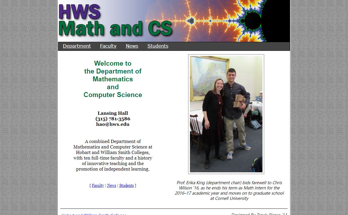 HWS Department of Mathematics and Computer Science