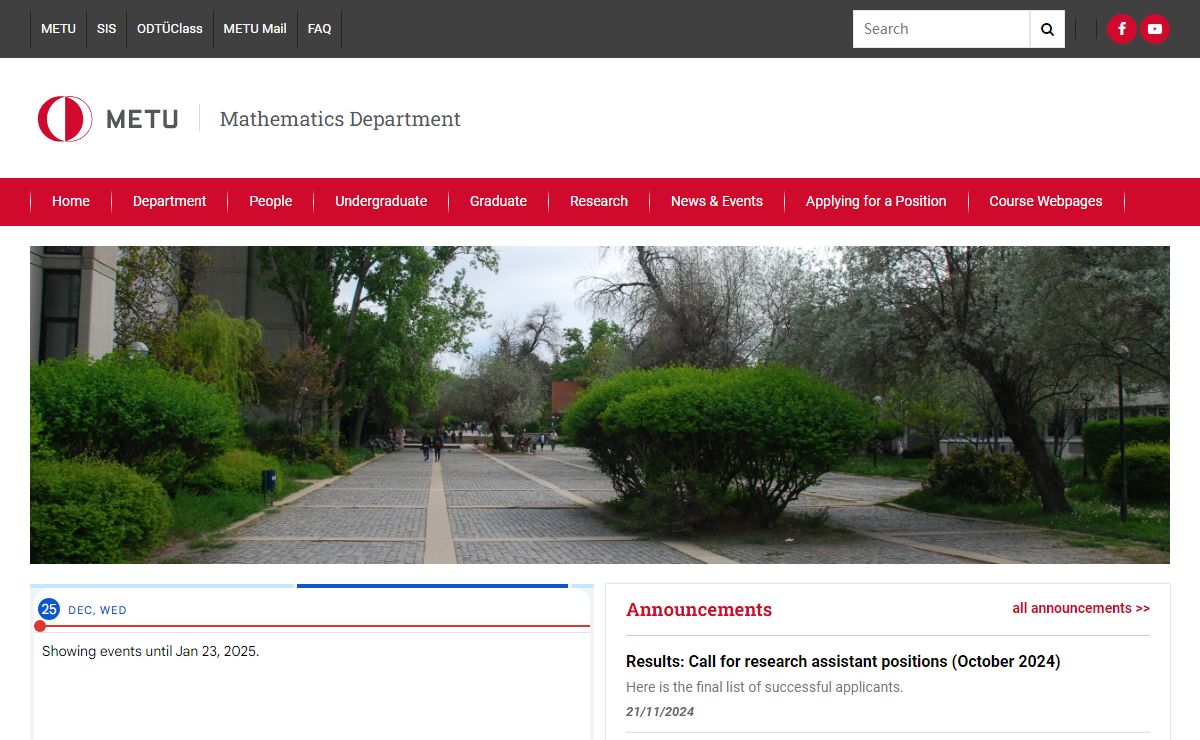 Mathematics Department | METU