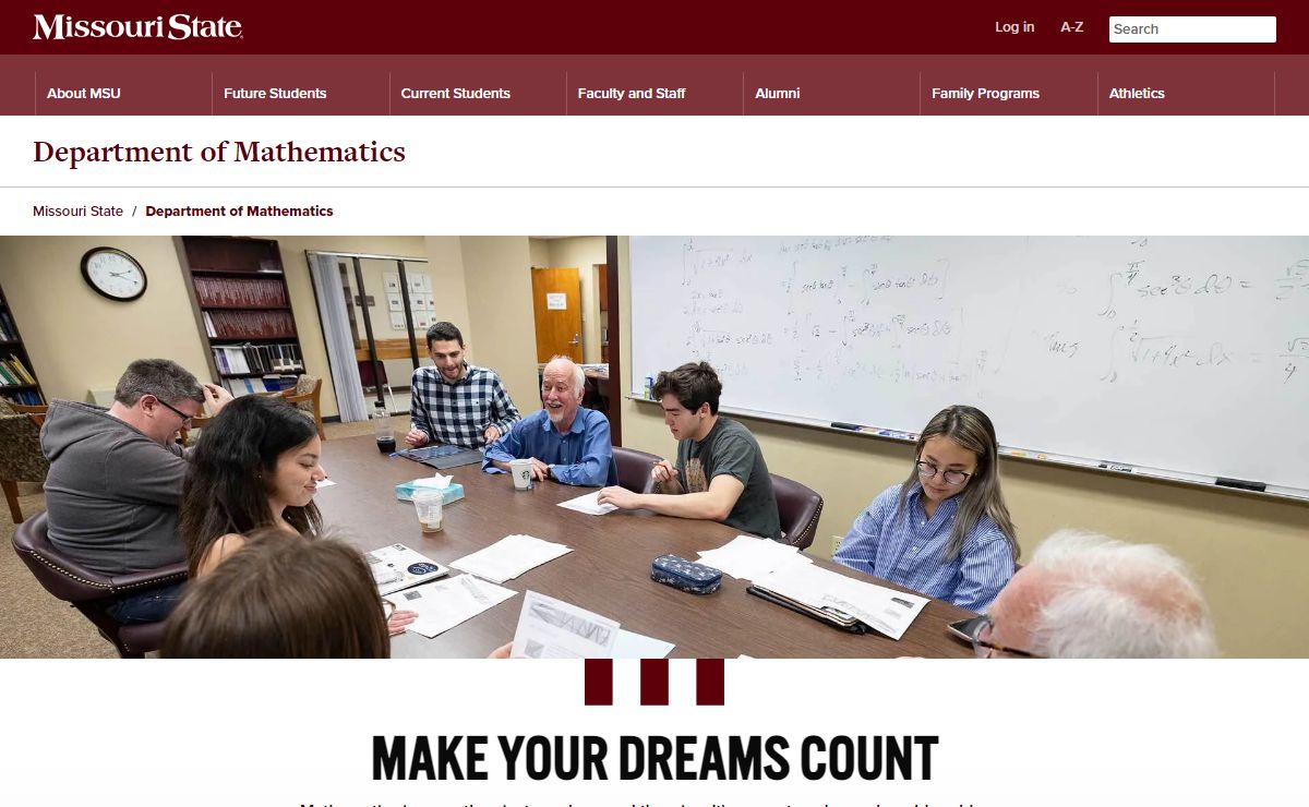 Department of Mathematics - Missouri State