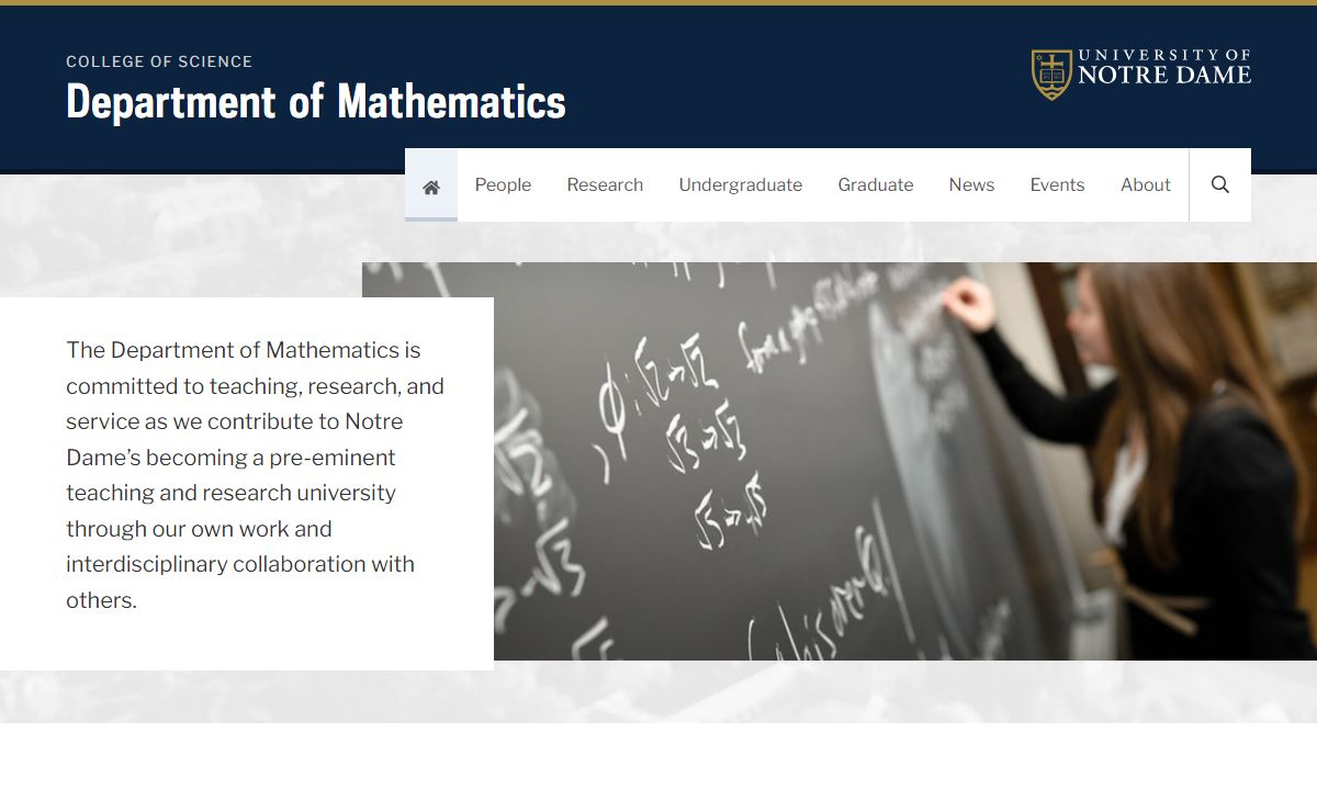 Department of Mathematics | University of Notre Dame