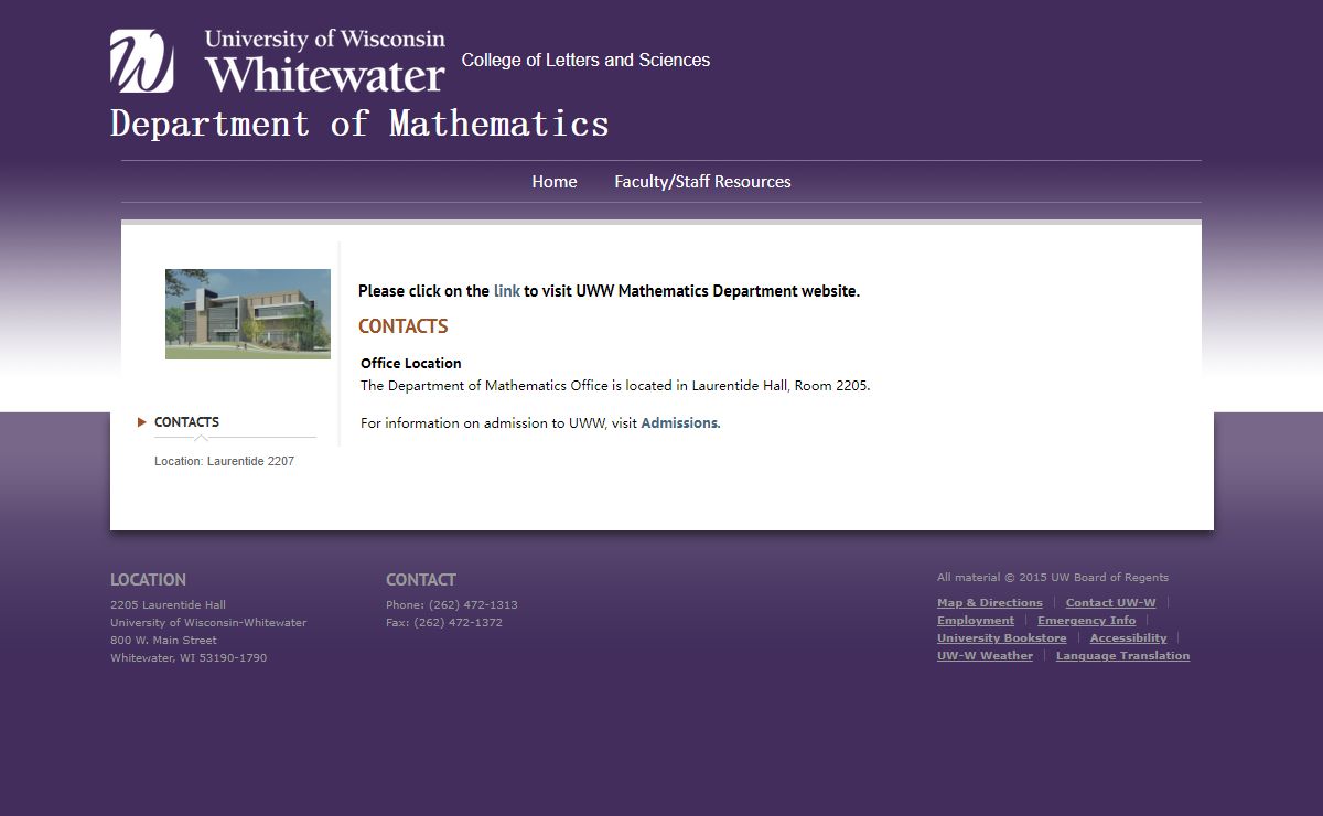 Mathematical and Computer Sciences | University of Wisconsin-Whitewater