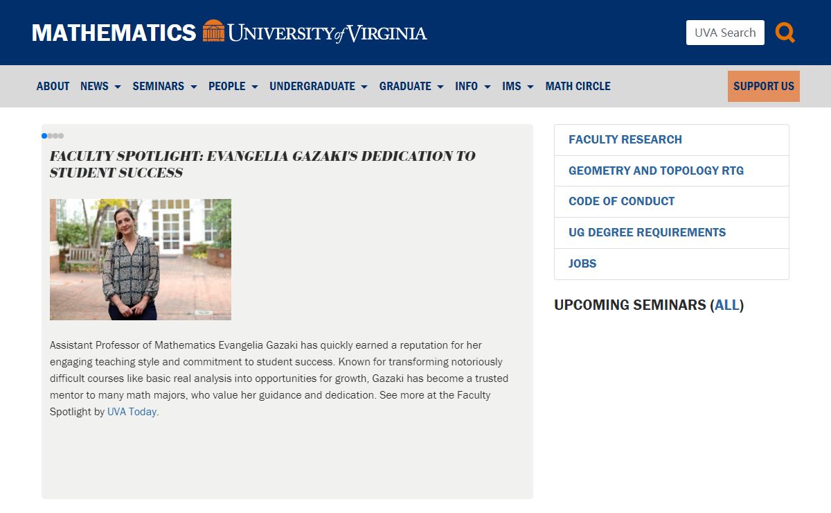 Mathematics at the University of Virginia