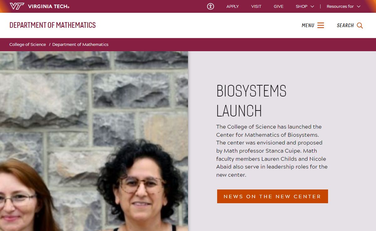Department of Mathematics | Department of Mathematics | Virginia Tech