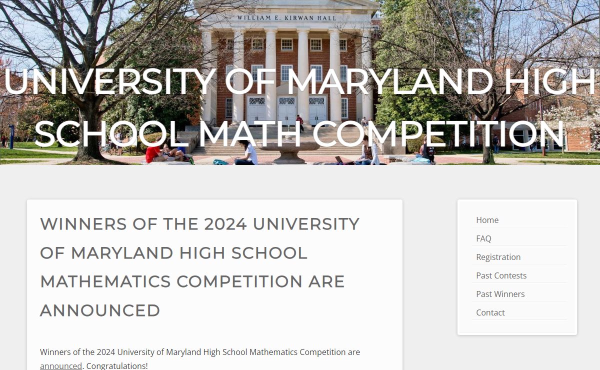 University of Maryland High School Math Competition