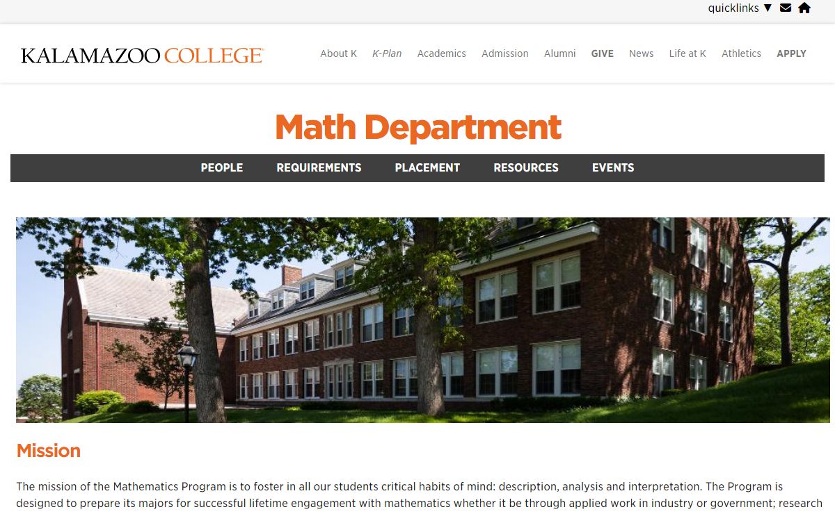 Math Department – | Kalamazoo College