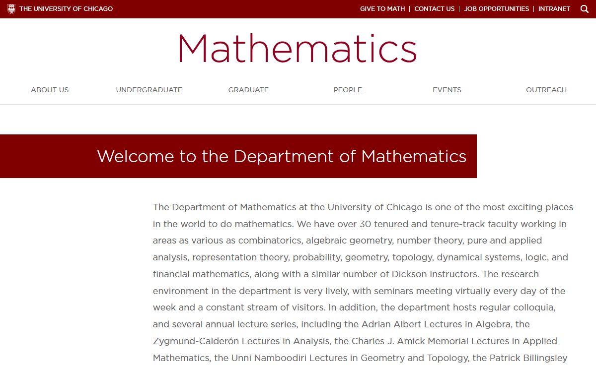 Department of Mathematics | The University of Chicago
