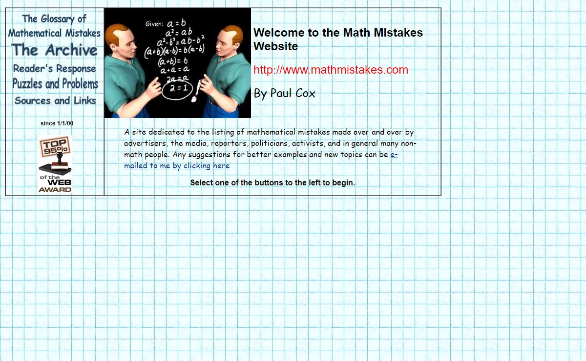 The Glossary of Mathematical Mistakes