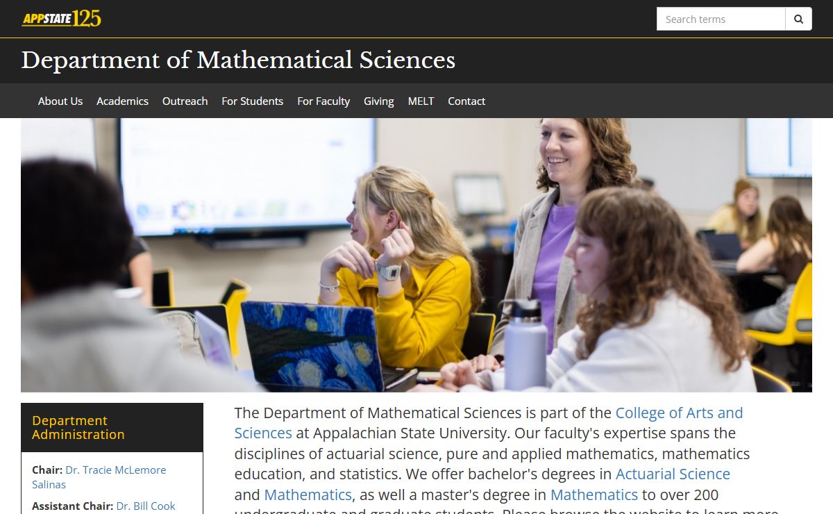 Department of Mathematical Sciences | Appalachian State University