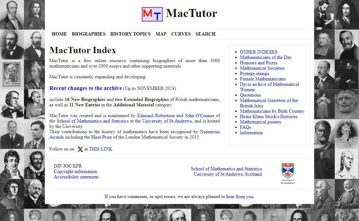 MacTutor Index - MacTutor History of Mathematics