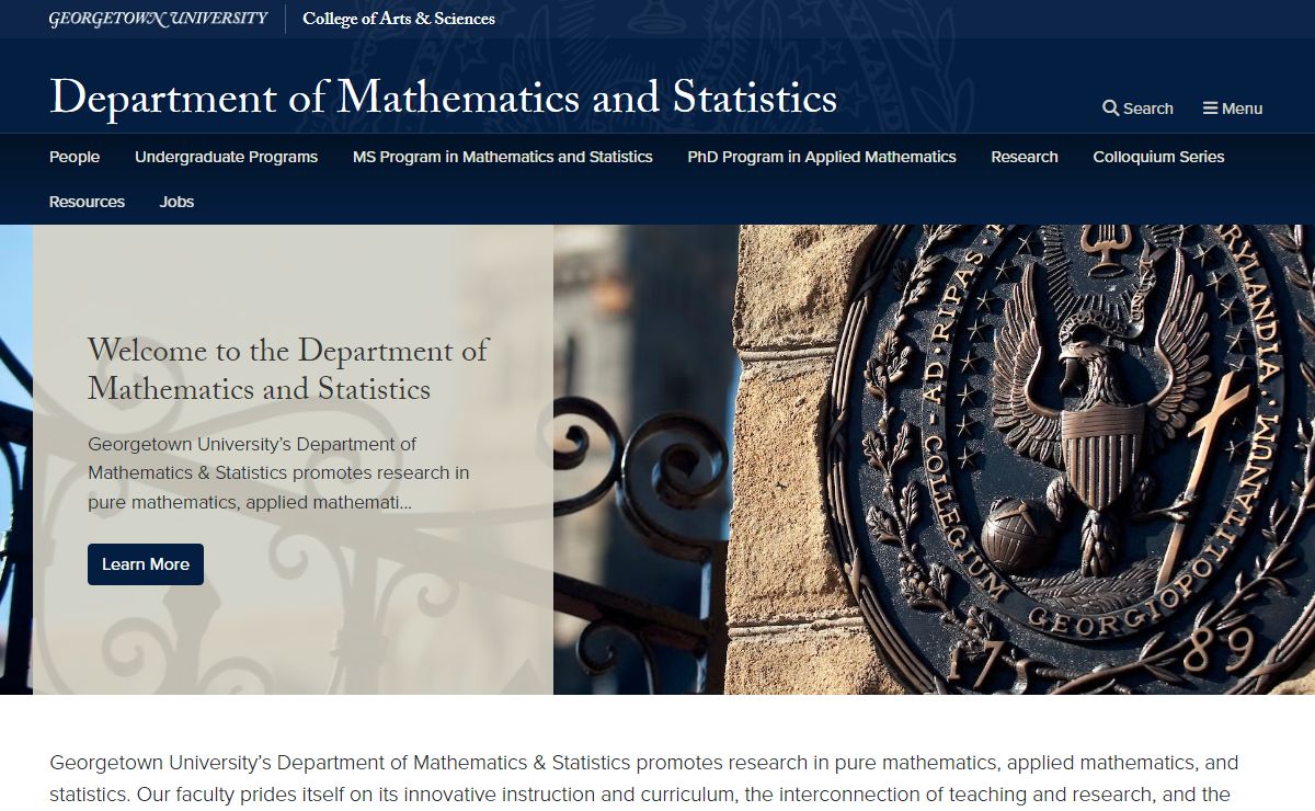 Department of Mathematics and Statistics | Georgetown University